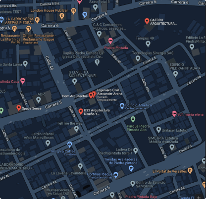 Google Maps - Ubicación de Camilo Tovar Arquitectura